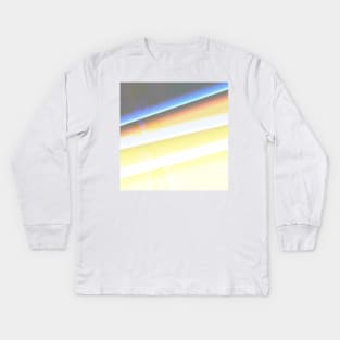 BLUE YELLOW WHITE TEXTURE ART Kids Long Sleeve T-Shirt